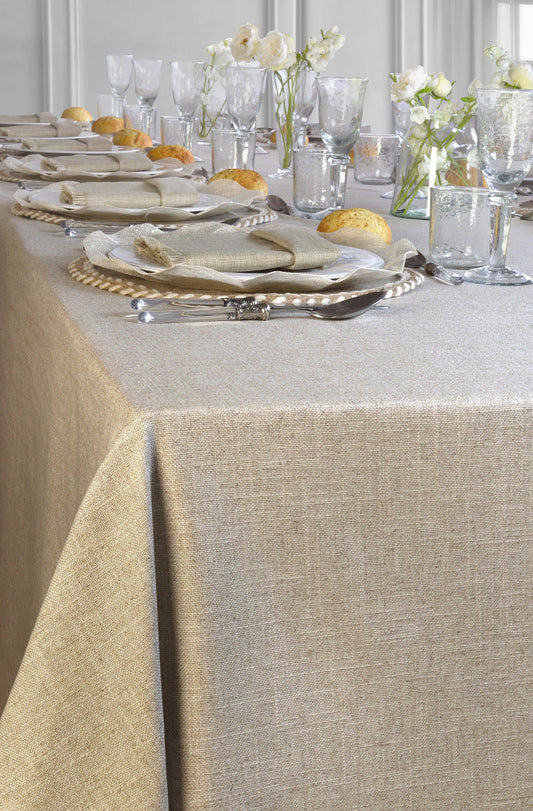 Coated Linen Spill-Resistant Tablecloth